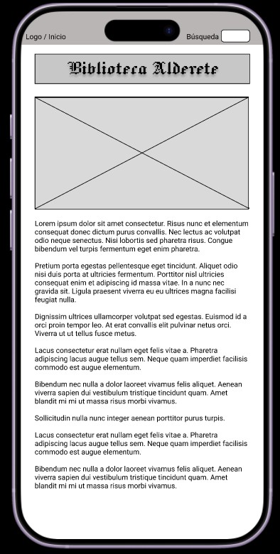 Pantalla detalle en Biblioteca Alderete