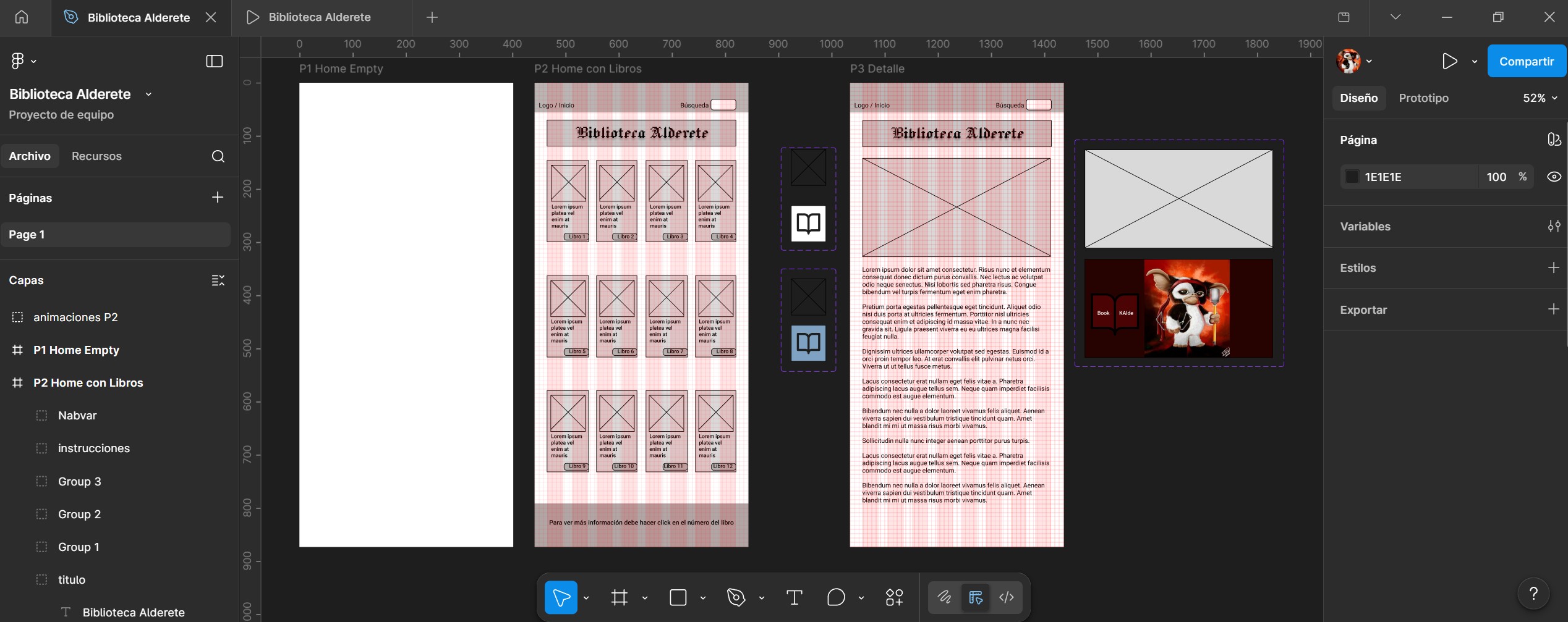 Vista general del proyecto Biblioteca Alderete