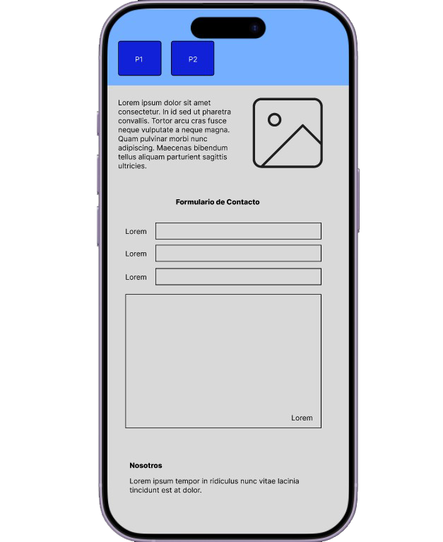 Vista previa del prototipo de baja fidelidad del Centro de Estudios Alderete