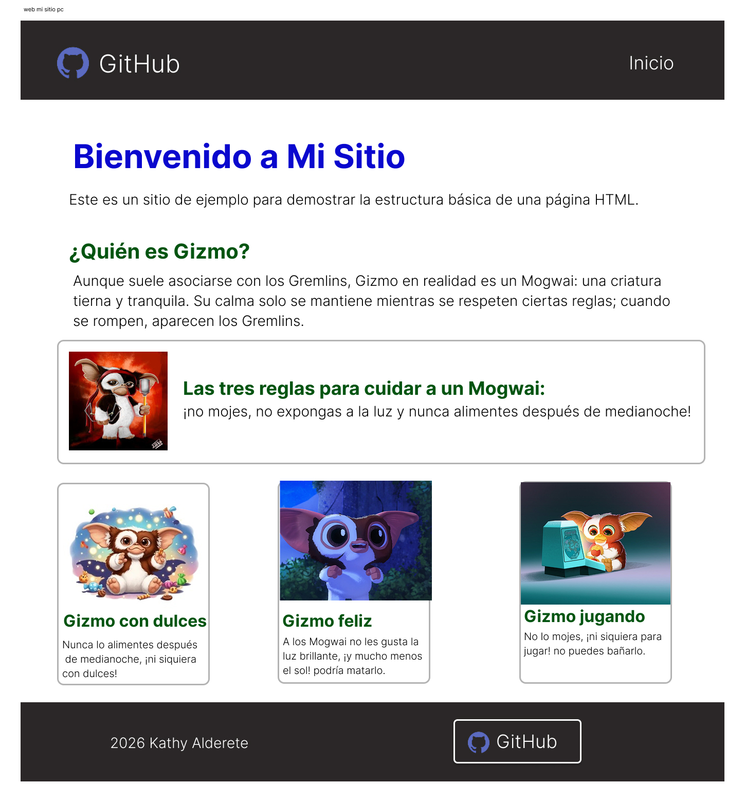 Versión de escritorio de Mi Sitio